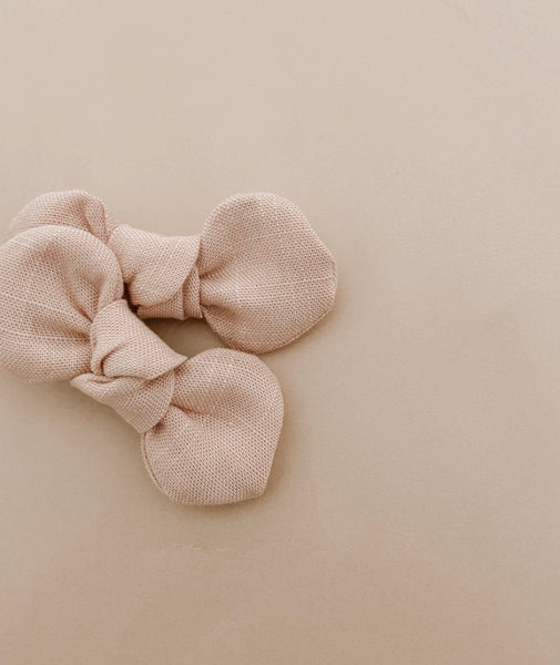 Peach Linen Bow